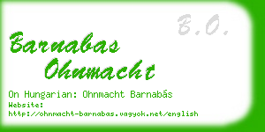 barnabas ohnmacht business card